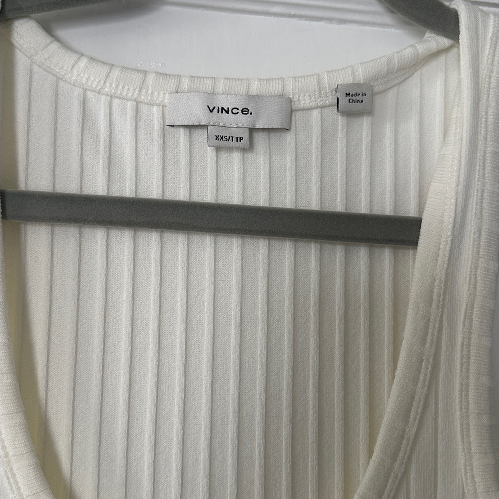 Vince Ribbed Racerback Maxi Dress in White - Picture 2 of 4